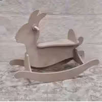 راکر چوبی خرگوش مناسب سیسمونی و اسباب بازی کودک رنگاچوب