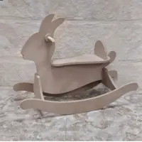 راکر چوبی خرگوش مناسب سیسمونی و اسباب بازی کودک رنگاچوب