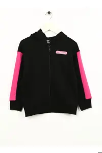 سویشرت مشکی دخترانه و بچگانه سیاه دختر 921735 2001 Hmltagetes zip hodde hummel