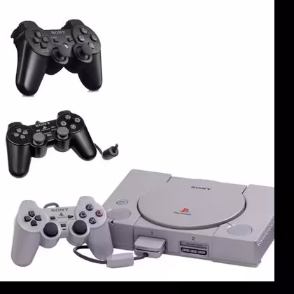 پلی استیشن یک همراه دو دسته سونی شک دار و پکیج بازی