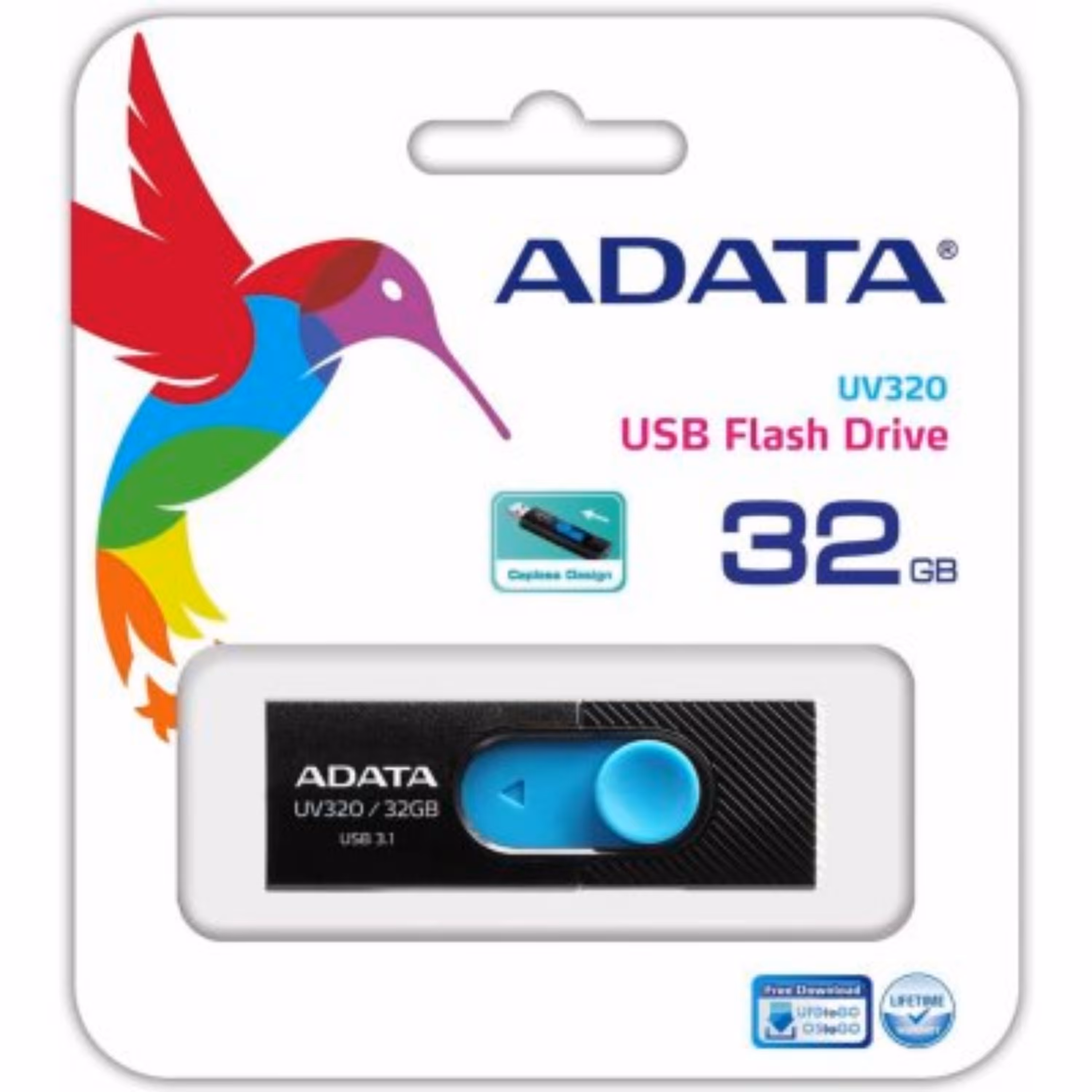 فلش 32GB ADATA UV320 USB 3.1 با گارانتی مادام العمر