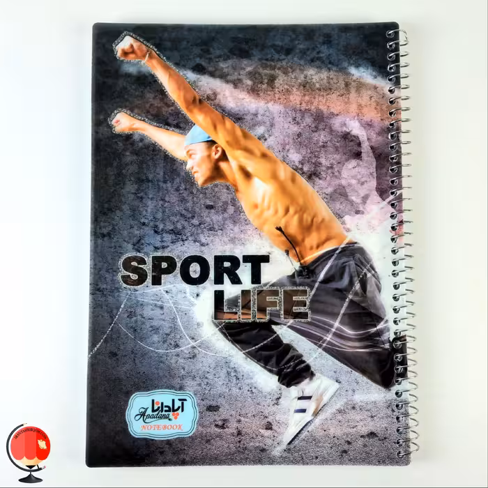 دفتر 80 برگ سیمی جلد طلقی اپادانا طرح اسپرت کد 2493
