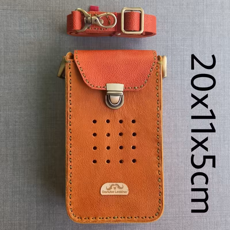 کیف رودوشی موبایل و پاوربانک از چرم طبیعی 