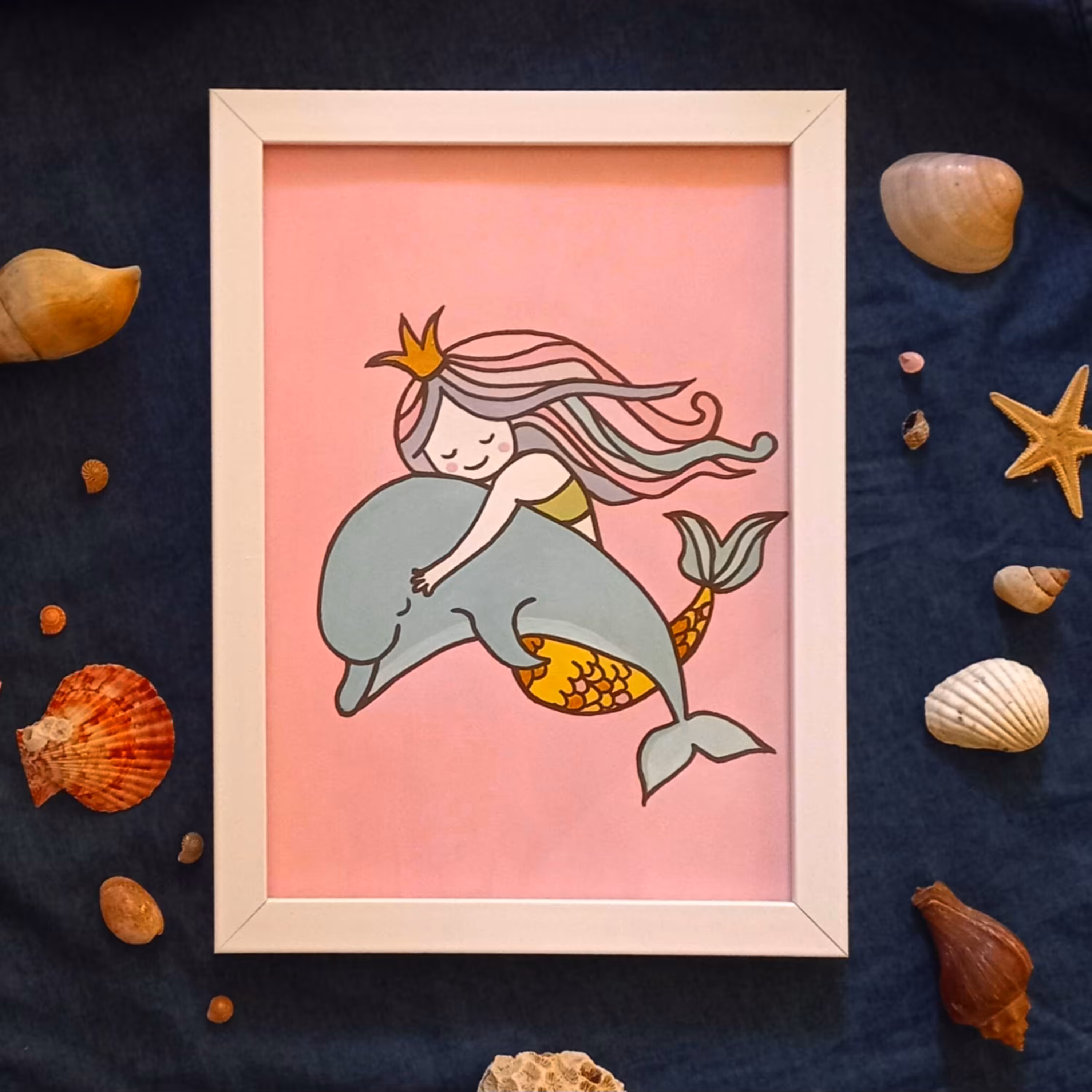 تابلو اتاق کودک طرح پری دریایی