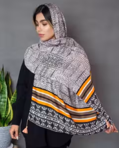 شال نخی کشمیر منگوله دارقواره : 200×75در 6رنگ شیک زیبا