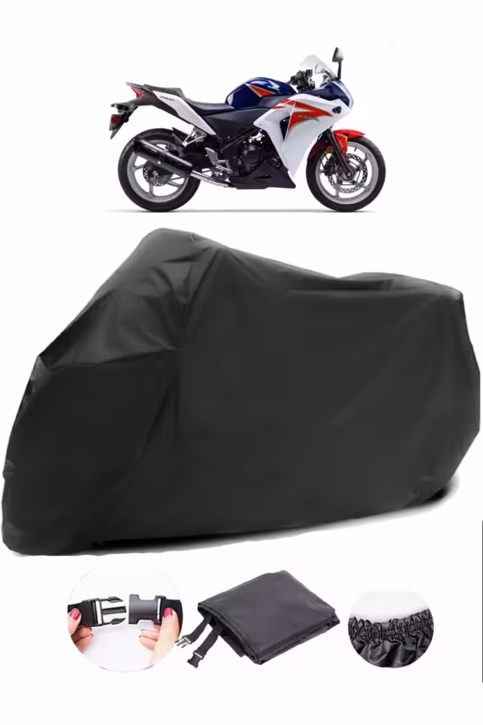 چادر موتورسیکلت مشکی برزنت موتور سیکلت سازگار با خود هوندا CBR 250 R سیاه Autoex