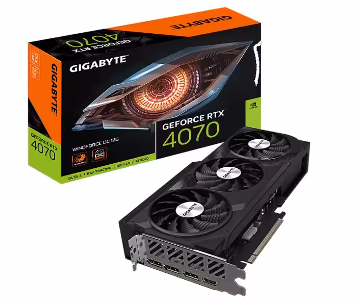 کارت گرافیک  گیگابایت مدل GeForce RTX™ 4070 WINDFORCE OC 12G با حافظه 12 گیگابایت