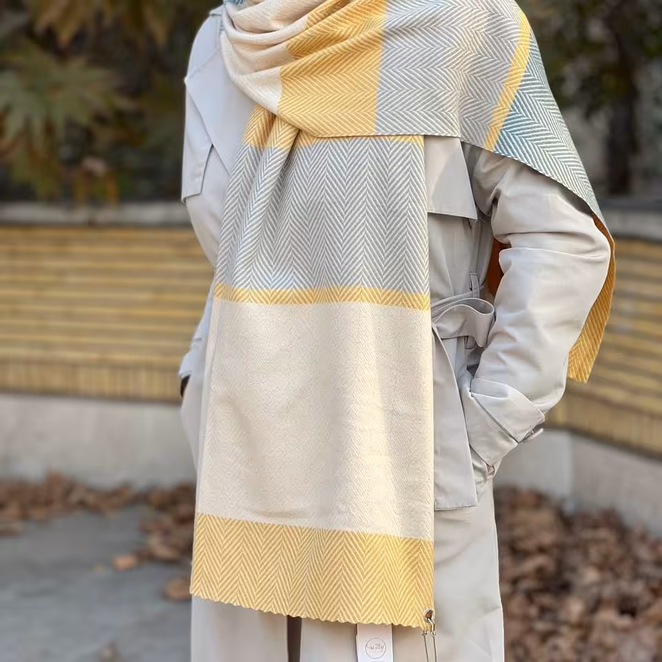 شال موهر جناغی پوم پوم دار4 کد6168
