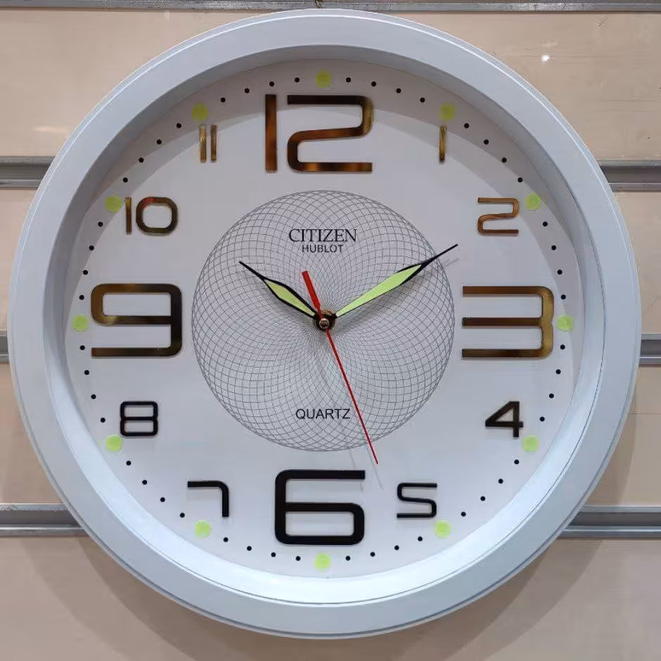 ساعت دیواری سیتیزن هابلوت گرد سایز  37 شبرنگ موتور  آرامگرد  درجه یک رنگ بندی کامل