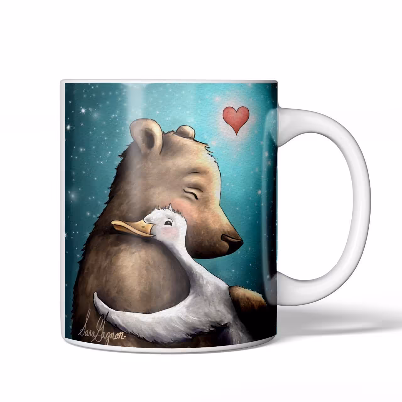 ماگ سرامیکی رنگ ثابت طرح خرس مهربان