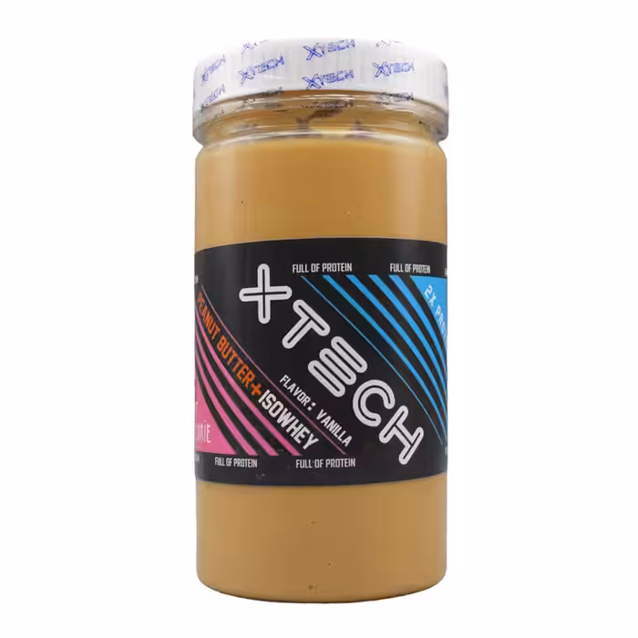 کره بادام زمینی ایکس تک حاوی ایزو وی طعم وانیل 1100 گرمی