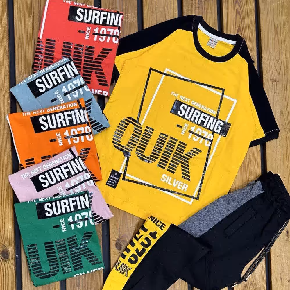 تیشرت شلوار پسرانه  قواره بزرگ طرح کوییک