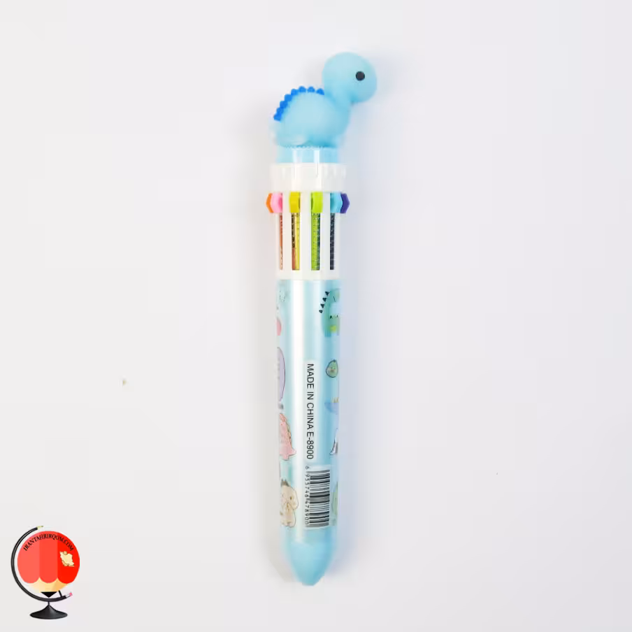 خودکار فانتزی ده رنگ دایناسور آبی