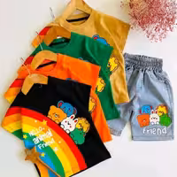 ست اسپرت رنگین کمان حیوانات دخترانه و پسرانه