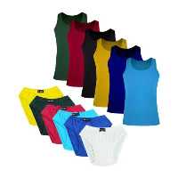 پک اقتصادی شورت و زیرپوش رکابی تابستانی نیکو رنگبندی روشن مجموعه 12 عددی