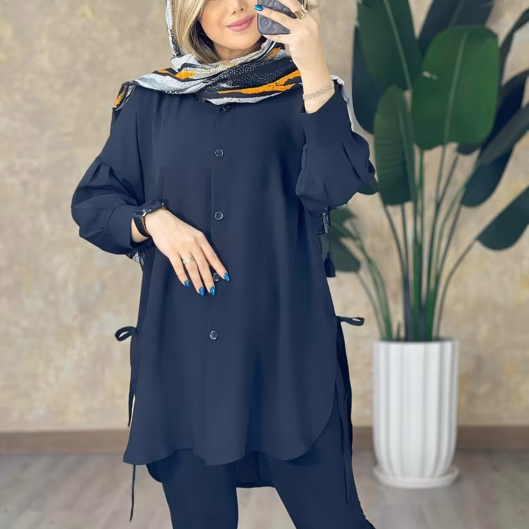 مانتو مشکی ابروبادی گرم بالا مناسب سایز 38تا50