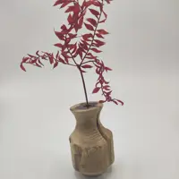 گلدان چوبی. خراطی شده با شکلِ جنگلی. پوشش روغن گیاهی اوزمو. 
