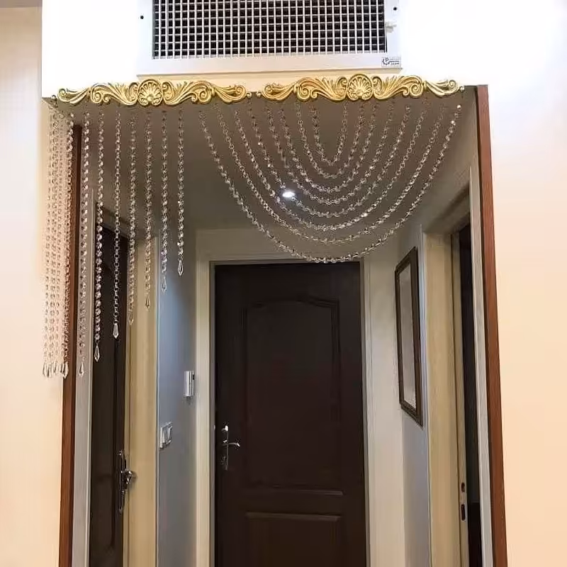 پرده کریستال والانی و اویز یکطرفه