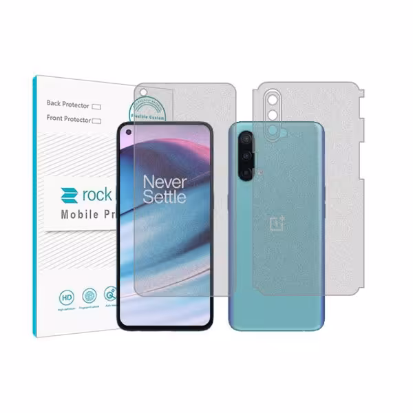 گلس صفحه نمایش و پشت گوشی وان پلاس Nord CE 5G مدل نانو هیدروژل گیمینگ برند راک اسپیس کدss