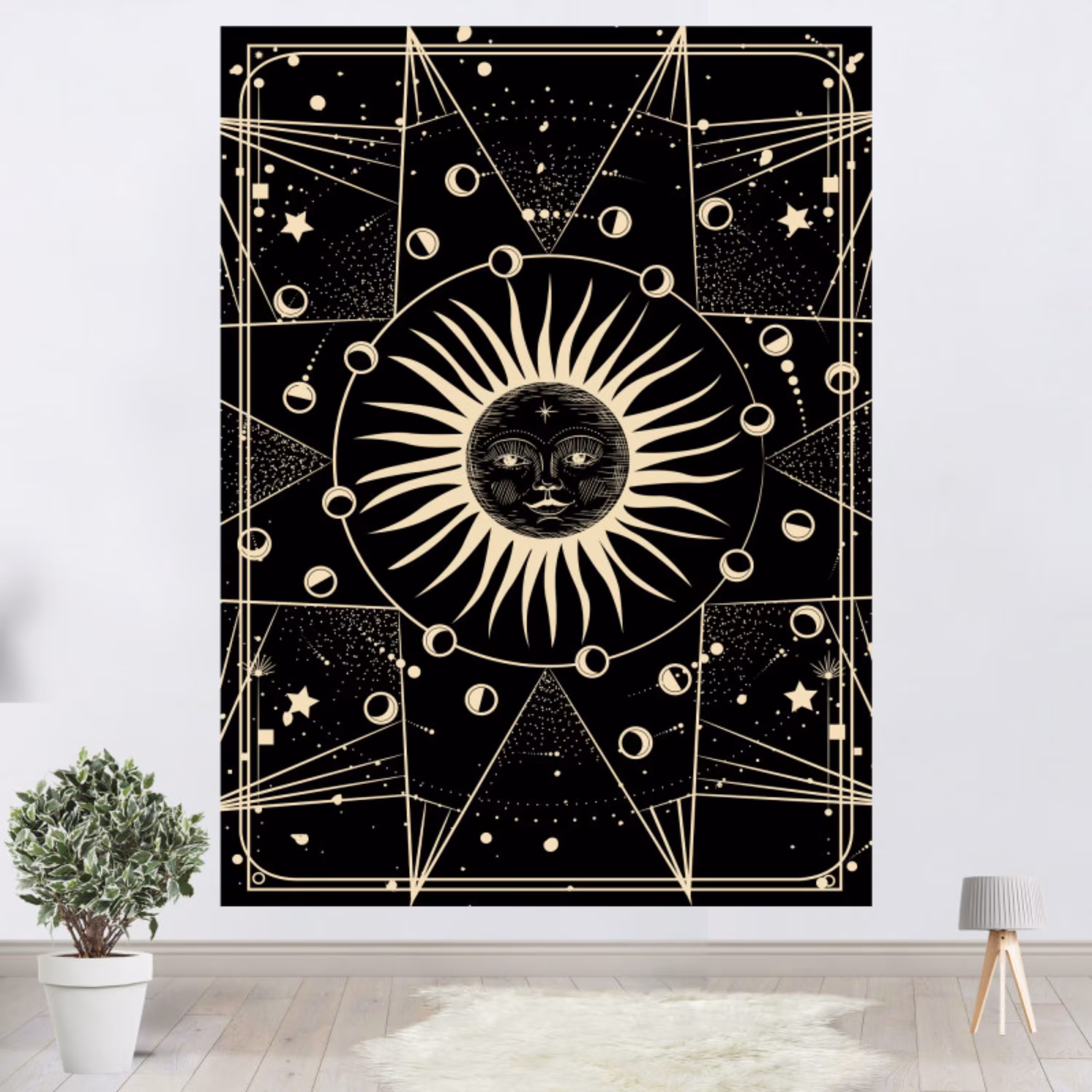 پوستر پارچه ای طرح تپستری ماه و خورشید کد 020