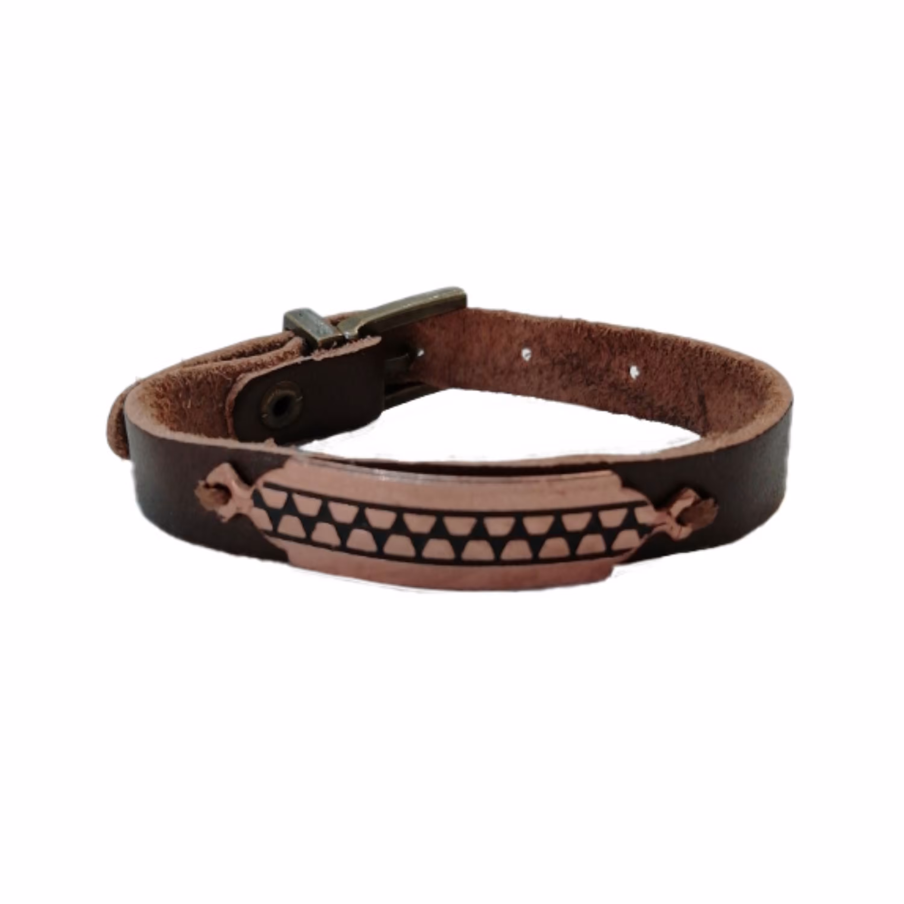 دستبند چرم و مس زیپ کد JW206