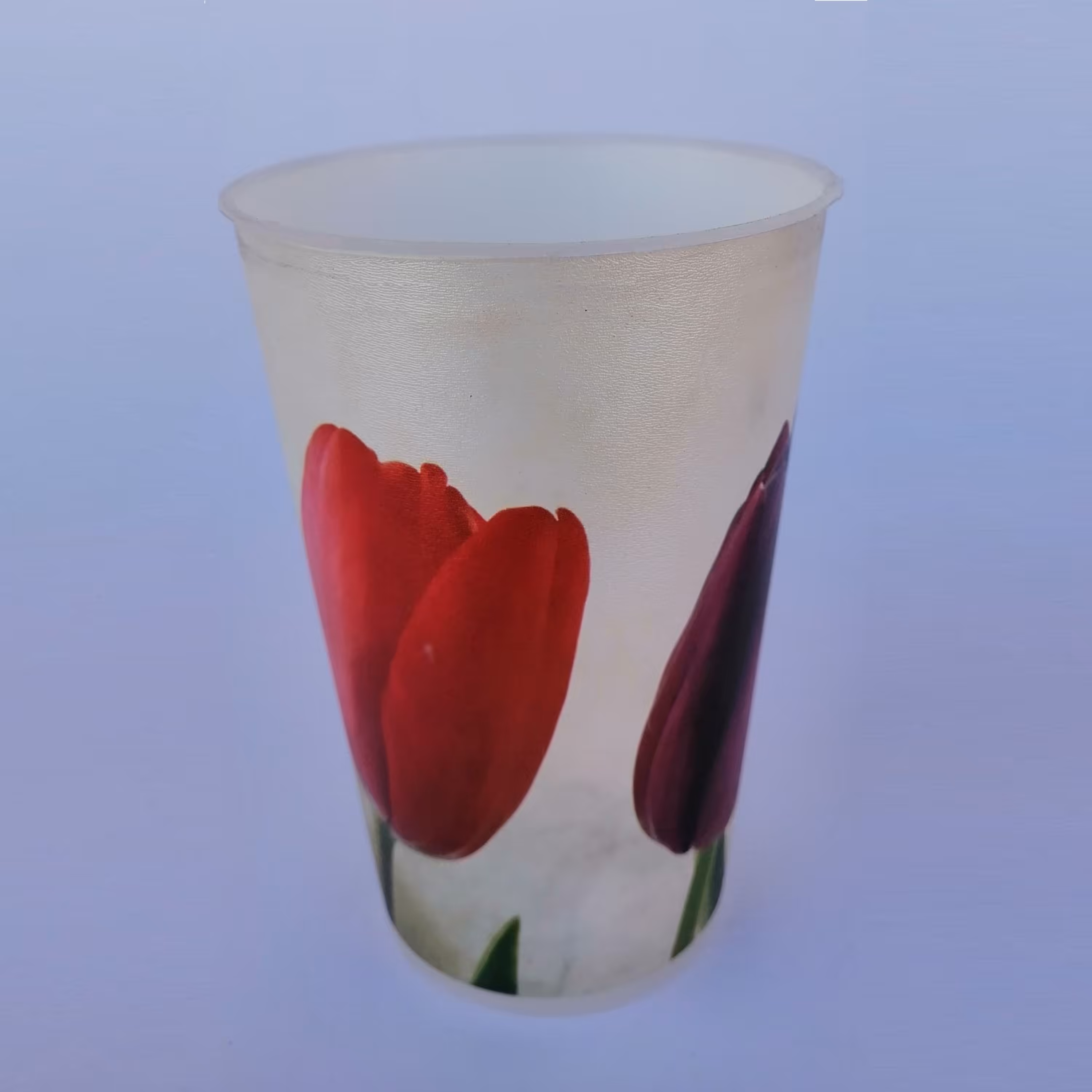 لیوان پلاستیکی طرح گل لاله بسته 6 عددی