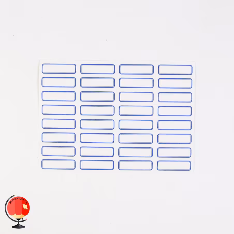 برچسب اسم ساده دور آبی 3.5×1.2