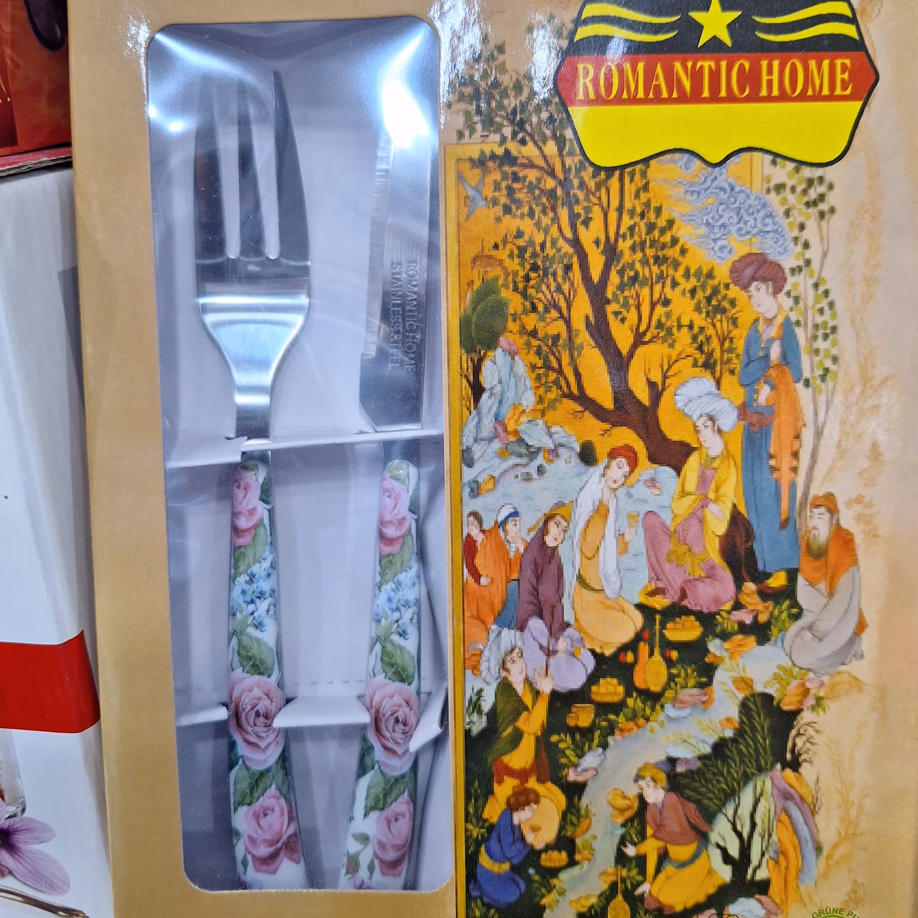 کاردو چنگال مدادی طرح سرامیکی 12تایی