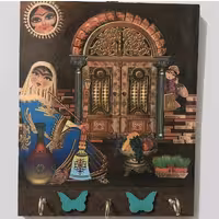 جاکلیدی چوبی خاتون طرح سنتی  زیبا و ساده