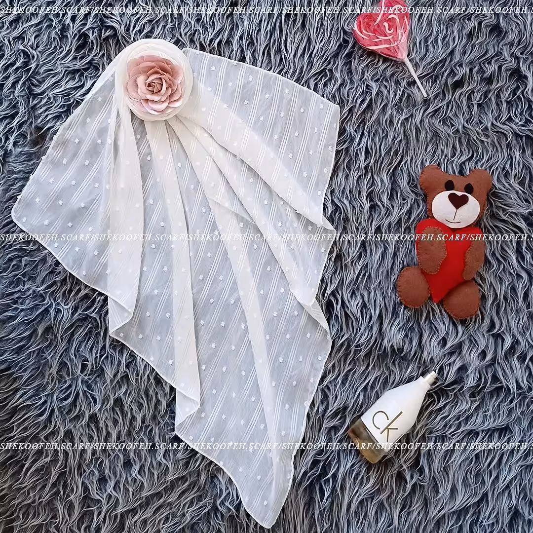 مینی اسکارف اشکی راه راه لمه بسیار لطیف و سبک و  درجه یک