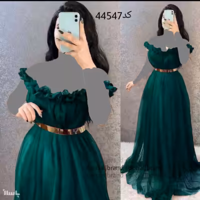 پیراهن مهمانی زنانه تور و آستر مدل تکتم