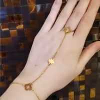 دستبند انگشتری ونکلیف استیل رنگ ثابت