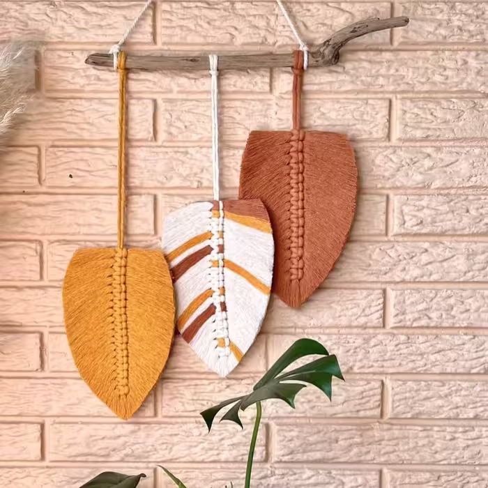 دیوارکوب مکرومه بافی دکوراتیو طرح غروب