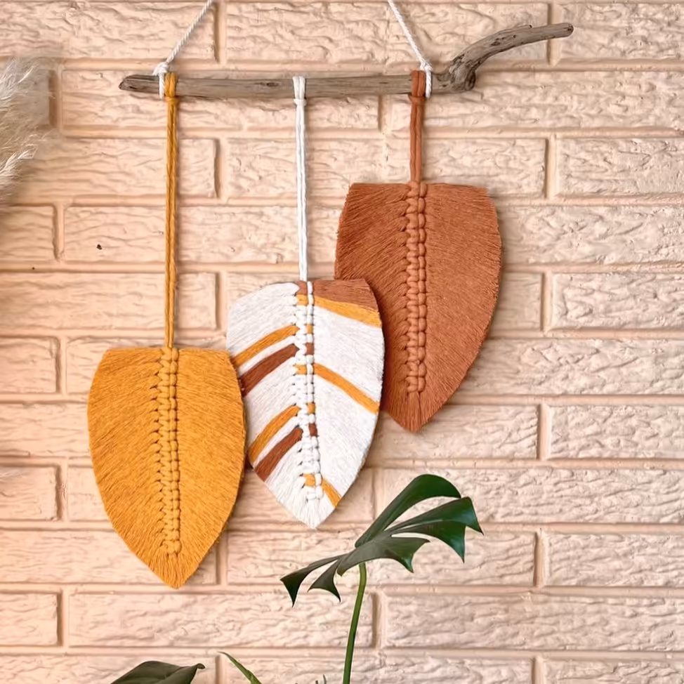 دیوارکوب مکرومه بافی دکوراتیو طرح غروب
