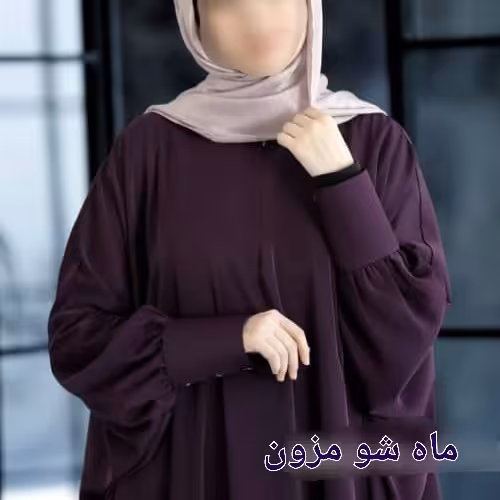 مانتو عبایی کرپ حریر طوسی مدل گلین ماه شو مزون