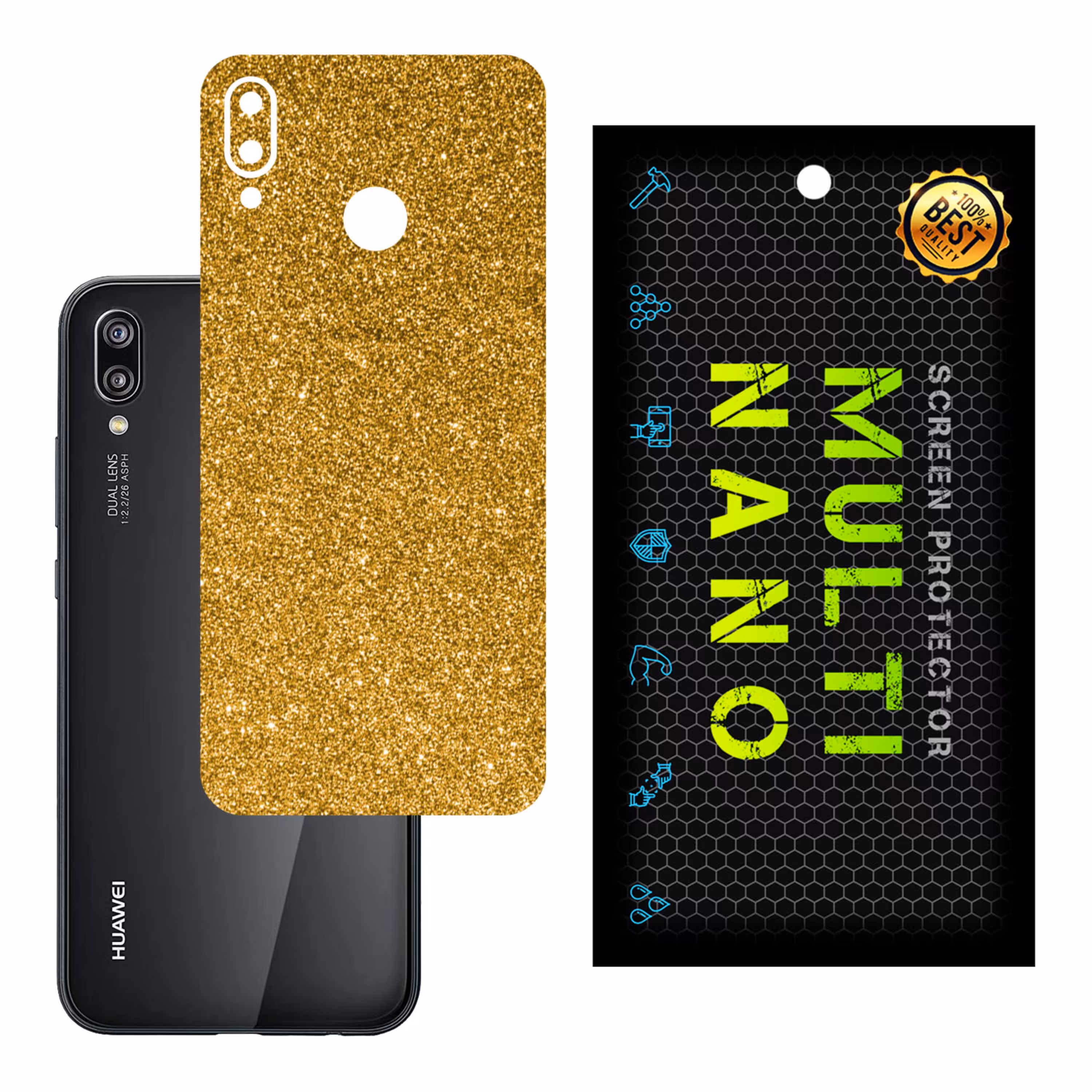 برچسب پوششی MultiNano مدل X-G1F-Gold برای پشت موبایل هوآوی P20 Lite