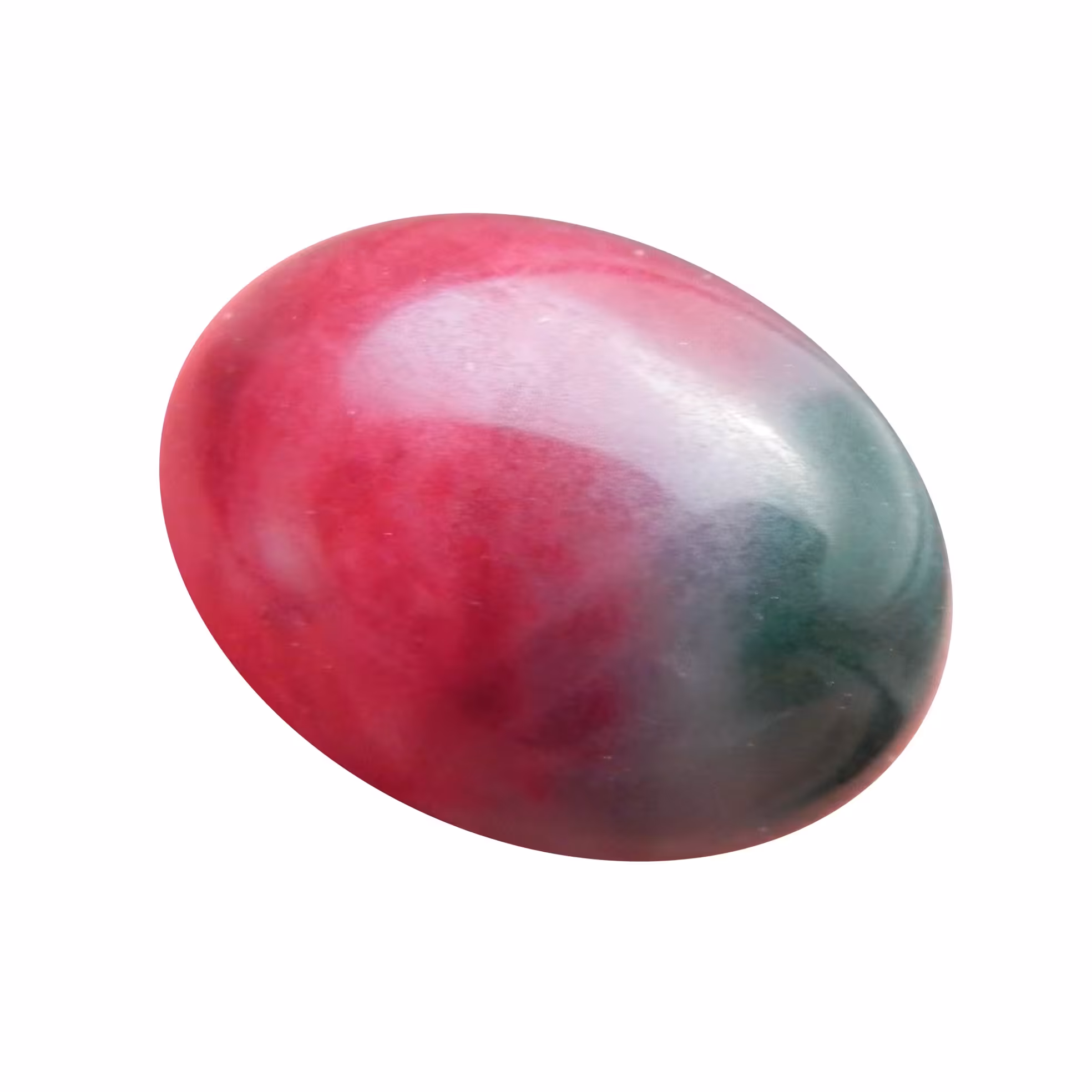 نگین عقیق پرچمی  سبز قرمز  اصل معدنی تراش بیضی دامله مناسب انگشتری کد4