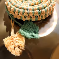 دوربافت هنگدرام دو رنگ گلبهی و سبز پسته ای