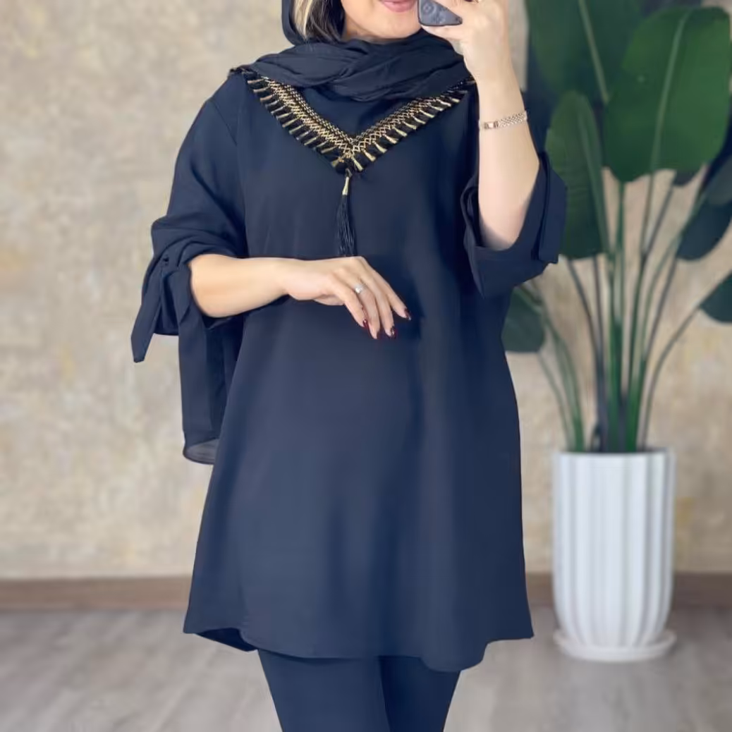 مانتو مشکی جنس جاذبه