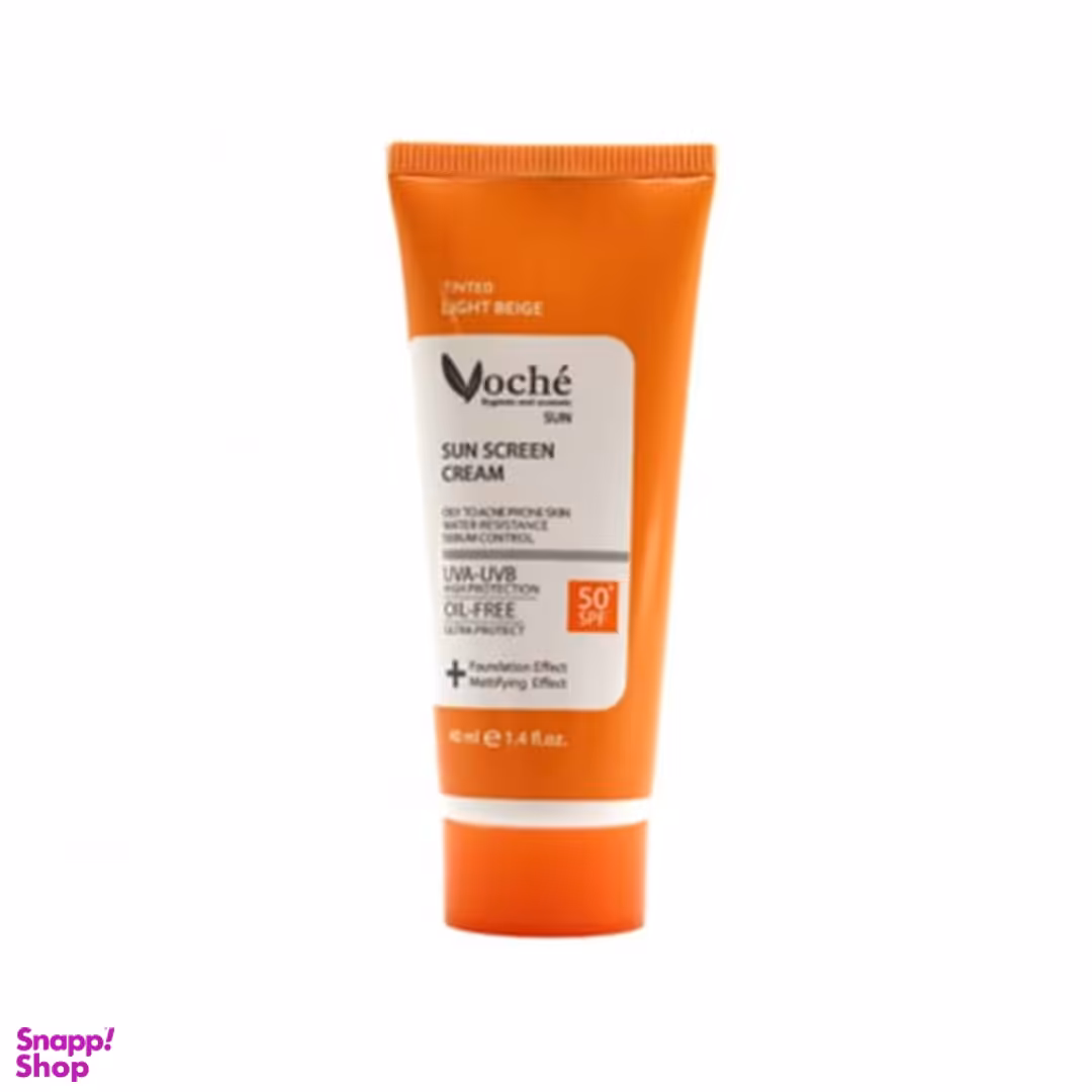 کرم ضد آفتاب وچه با SPF50 رنگ بژ روشن مناسب پوست چرب حجم 40 میلی لیتر