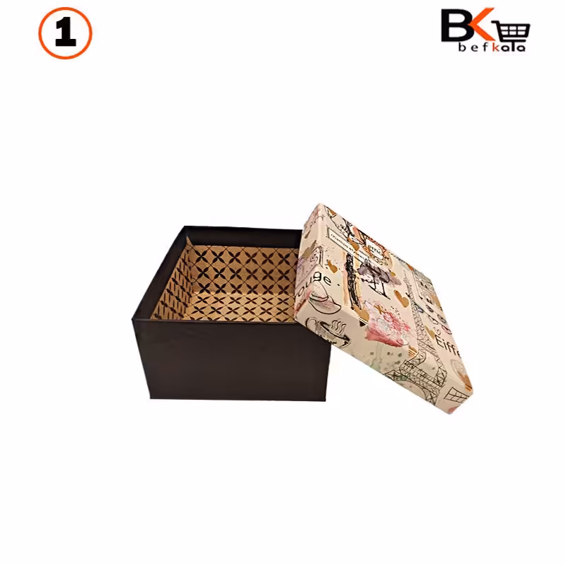 باکس کادویی مربعی  طرح برج ایفل سایز یک