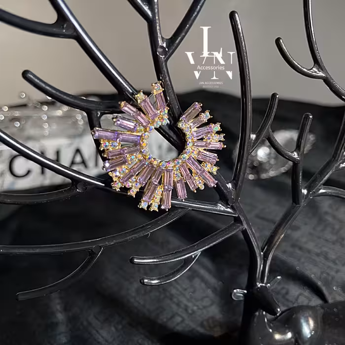 گوشواره کریستالی میخ استیل 