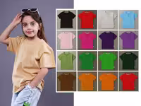 تیشرت یقه ژاپنی جلو دکمه 3-2 سال طرح گلدوزی شده polo بامشی bamshi