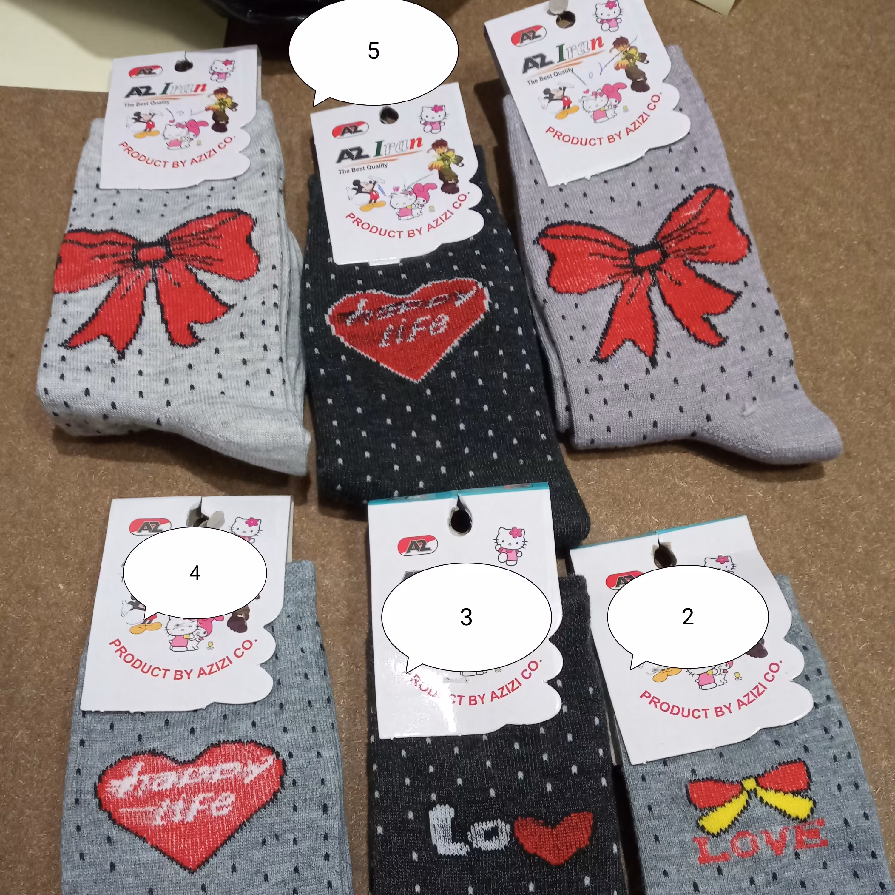 جوراب سایز2.3.4.5