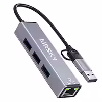تبدیل Type-C USB To Lan USB3 USB2 ایراسکای AirSky HC-78