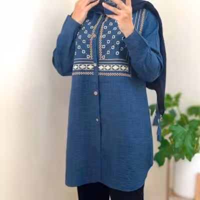 شومیز مانتویی گلدوزی