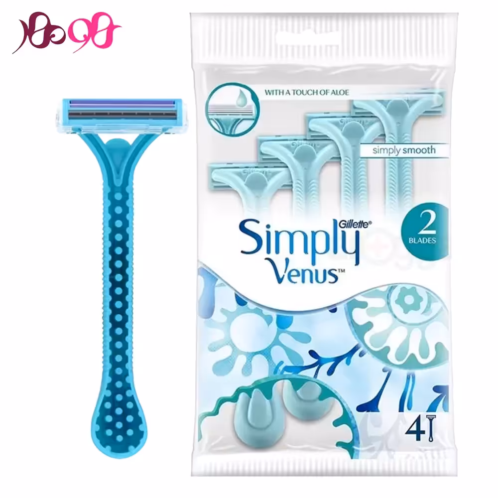 تیغ دسته دار ژیلت 2 لبه آبی بسته 4 عددی