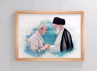 نقاشی سردار سلیمانی و رهبری | گرافیک با طعم تربچه
