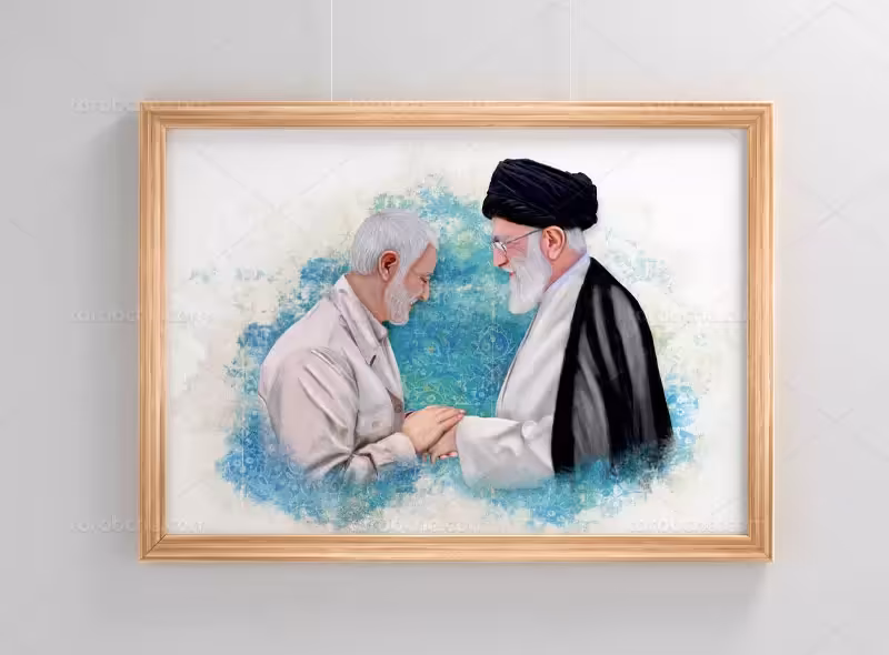نقاشی سردار سلیمانی و رهبری | گرافیک با طعم تربچه