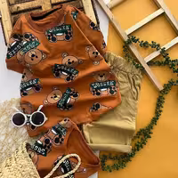 ست اسپورت تیشرت و شلوارک زیبا و  خوشگل هم پسرونه هم دخترونه مناسب 3 تا 10 سال جنس نخ پنبه لاکرا کیفیت عالی 